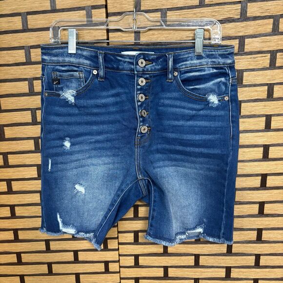 KanCan Multi Button Denim‎ Shorts Size Large - Picture 1 of 9